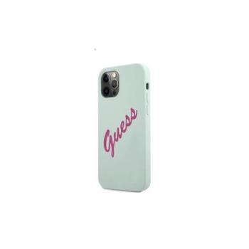 Guess Silicone Vintage Fuschia Script Apple iPhone 12/12 Pro hátlap tok, kék kép
