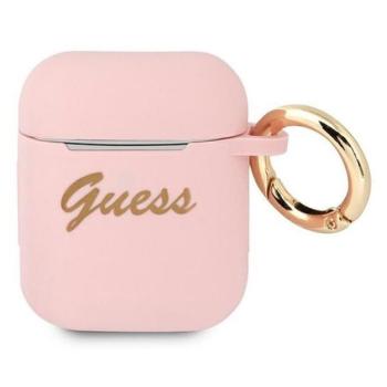 Guess Silicone Vintage Script Apple AirPods 1/2 tok, rózsaszín kép