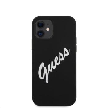 Guess Silicone Vintage Script Apple iPhone 12 mini hátlap tok, fekete kép