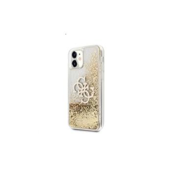 Guess TPU Big 4G Liquid Glitter Gold Apple iPhone 11 hátlap tok, átlátszó kép