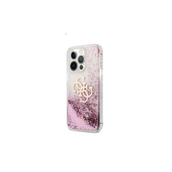 Guess TPU Big 4G Liquid Glitter Pink Apple iPhone 13 Pro Max hátlap tok, átlátszó kép