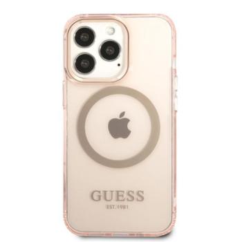 Guess Translucent MagSafe Apple iPhone 13 Pro hátlap tok, rózsaszín kép