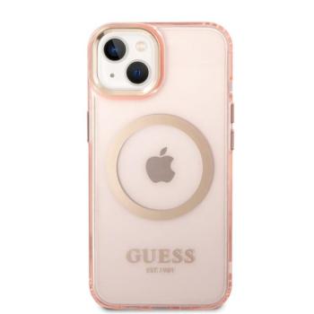 Guess Translucent MagSafe Apple iPhone 14 Plus hátlap tok, rózsaszín kép