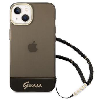 Guess Translucent Pearl Strap Apple iPhone 14 hátlap tok, fekete kép