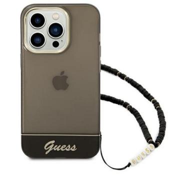 Guess Translucent Pearl Strap Apple iPhone 14 Pro Max hátlap tok, fekete kép