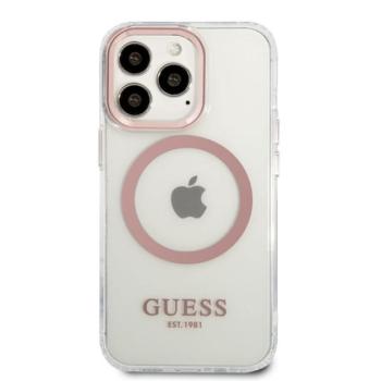 Guess Transparent MagSafe Apple iPhone 13 Pro hátlap tok, rózsaszín kép