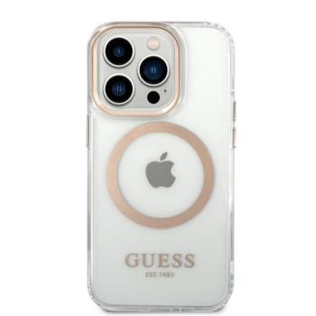 Guess Transparent MagSafe Apple iPhone 14 Pro Max hátlap tok, arany kép