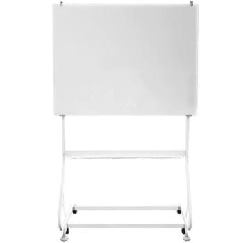 Gurulós mágneses flipchart tábla, üveg, 120 x 90 cm, fehér kép