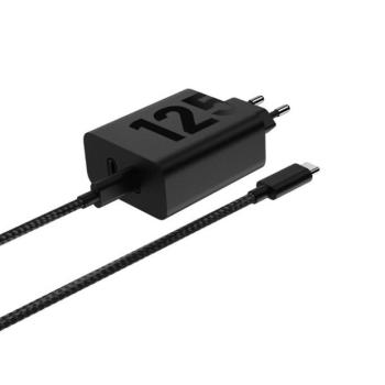 Hálózati töltő adapter, 125W, 2 x USB Type-C aljzat, USB Type-C - USB Type-C kábellel, PD, gyorstöltés, Motorola TurboPower, fekete, gyári kép