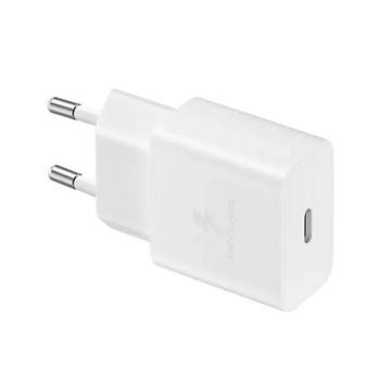 Hálózati töltő adapter, 15W, USB Type-C aljzat, PD, gyorstöltés, Samsung, fehér, gyári kép