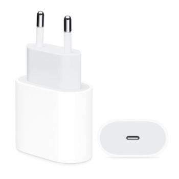 Hálózati töltő adapter, 20W, USB Type-C aljzat, gyorstöltés, MU7V2ZM/A utódja, Apple, gyári, fehér kép