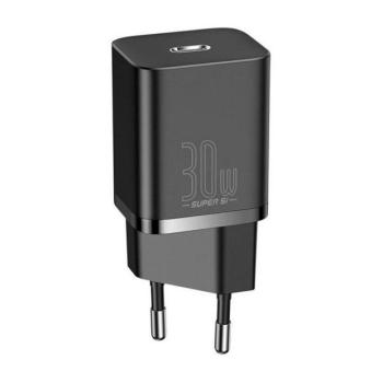 Hálózati töltő adapter, 30W, USB Type-C aljzat, gyorstöltés, Baseus Super SI 1C, fekete kép