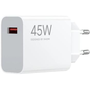 Hálózati töltő adapter, 45W, USB aljzat, gyorstöltés, Xiaomi Turbo Charging, fehér, gyári kép