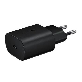Hálózati töltő adapter, 5V / 3000mA, USB Type-C aljzat, PD, gyorstöltés, Samsung, fekete, gyári kép