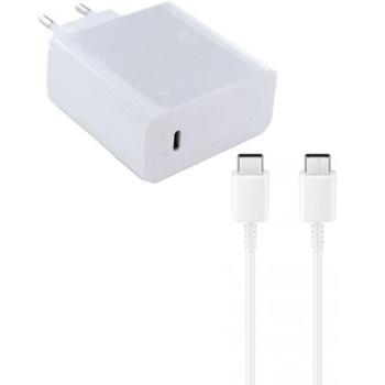 Hálózati töltő adapter, 65W, USB Type-C aljzat, USB Type-C - USB Type-C kábellel, PD, gyorstöltés, Huawei, fehér, gyári kép