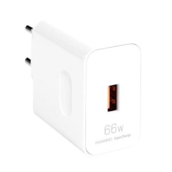 Hálózati töltő adapter, 66W, USB aljzat, PD, gyorstöltés, Huawei, fehér, gyári kép
