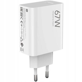 Hálózati töltő adapter, 67W, USB aljzat, gyorstöltés, Xiaomi Hypercharger, fehér, gyári kép