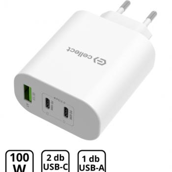 Hálózati töltő adapter gyorstöltő funkcióval 100W, Fehér kép