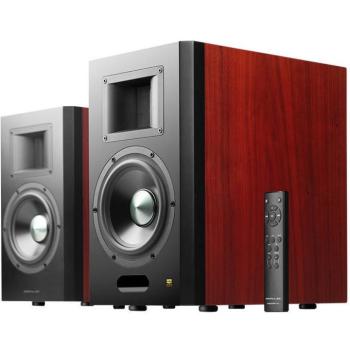 Hangszóró szett, 2.0, Aktív, 2 x 130W, Bluetooth, Optikai kimenet, USB aljzat, 3.5mm, Koaxiális csatlakozó, Edifier Airpulse A300 Pro, barna kép