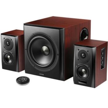Hangszóró szett, Aktív, 2.1, 2 x 40W + 70W, Bluetooth, Optikai kimenet, 3.5mm, Koaxiális csatlakozó, Edifier S350DB, barna kép