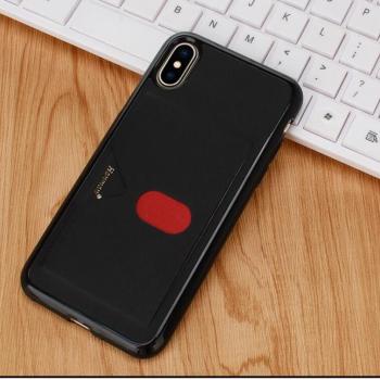 Hanman Samsung A730 Galaxy A8 Plus 2018 fekete bankkártyatartós hátlap tok kép