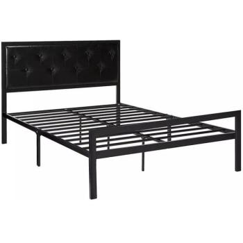 Hanna fém ágykeret ajándék ágyráccsal, 160 x 200 cm, fekete kép