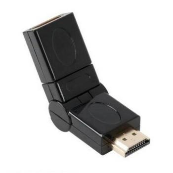 HDMI aljzat-HDMI dugós csatlakozó fekete elforgatható kép