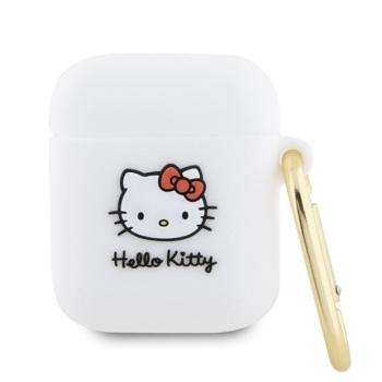 Hello Kitty HKA23DKHSH Airpods 1/2 tok fehér szilikon 3D Kitty fej 3D Kitty fej kép