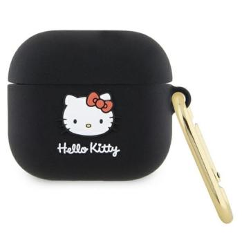 Hello Kitty HKA33DKHSK Airpods 3 tok fekete Szilikon 3D Kitty fej 3D Kitty fej kép