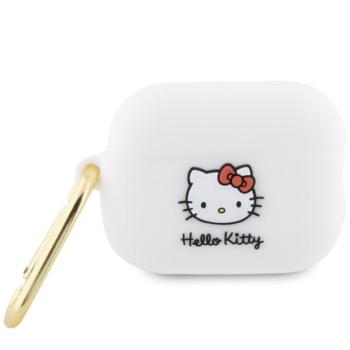 Hello Kitty HKAP23DKHSH Airpods Pro 2 (2022/2023) tok fehér szilikon 3D Kitty Head 3D Kitty fej kép