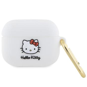 Hello Kitty HKAP3DKHSH Airpods Pro tok fehér szilikon 3D Kitty Head 3D Kitty fej kép