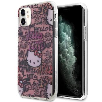 Hello Kitty HKHCN61HDGPTP iPhone 11 6.1&quot; rózsaszín keménytok IML címkék Graffiti kép