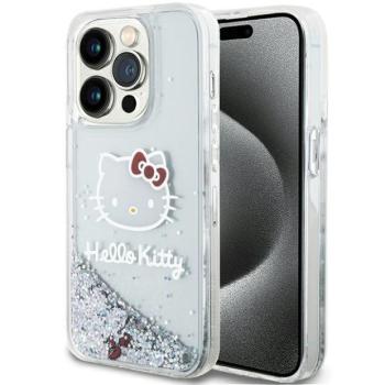 Hello Kitty HKHCP13LLIKHET iPhone 13 Pro / 13 6.1&quot; ezüst keménytok Folyékony csillogó charmok Kitty Head Kitty Head kép