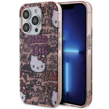 Hello Kitty HKHCP13XHDGPTP iPhone 13 Pro Max 6.7&quot; rózsaszín keménytok IML címkék Graffiti kép