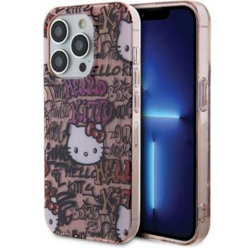 Hello Kitty HKHCP14LHDGPTP iPhone 14 Pro 6.1&quot; rózsaszín keménytok IML címkék Graffiti kép