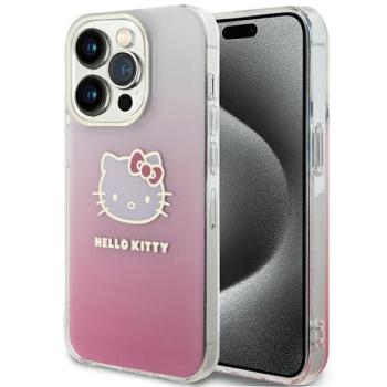 Hello Kitty HKHCP15LHDGKEP iPhone 15 Pro 6.1&quot; rózsaszín keménytok IML Gradient Electrop Kitty fej IML Gradient Electrop Kitty fej kép