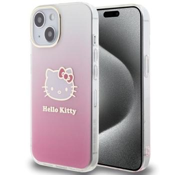 Hello Kitty HKHCP15SHDGKEP iPhone 15 6.1&quot; rózsaszín keménytok IML Gradient Electrop Kitty fej IML Gradient Electrop Kitty fej kép