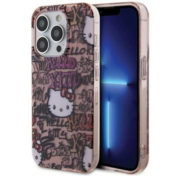 Hello Kitty HKHCP15XHDGPTP iPhone 15 Pro Max 6.7&quot; rózsaszín keménytok IML címkék Graffiti kép