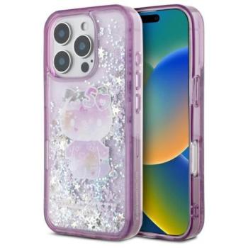 Hello Kitty HKHCP16LL50PPU Liquid Glitter 50TH Anniversary Party keménytok iPhone 16 Pro - lila kép
