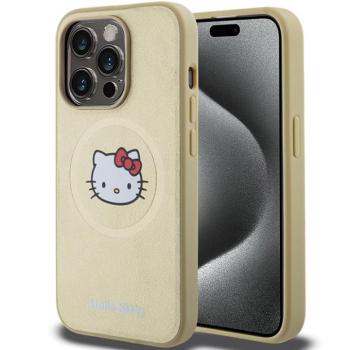 Hello Kitty HKHMP14XPGHCKD iPhone 14 Pro Max 6.7&quot; arany keménytok bőr Kitty Head MagSafe bőr Kitty Head MagSafe kép