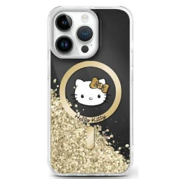 Hello Kitty HKHMP16SLGDIK Liquid Glitter Fever MagSafe-kompatibilis keménytok iPhone 16 - fekete kép