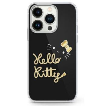 Hello Kitty HKHMP16XHGDIK IML Golden Diva MagSafe-kompatibilis keménytok iPhone 16 Pro - fekete kép