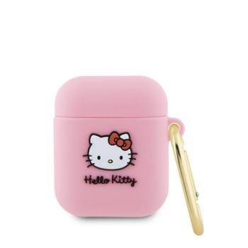 Hello Kitty Liquid Silicone 3D Kitty Head Logo AirPods 1/2 tok, rózsaszín kép