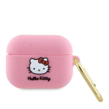 Hello Kitty Liquid Silicone 3D Kitty Head Logo AirPods Pro tok, rózsaszín kép