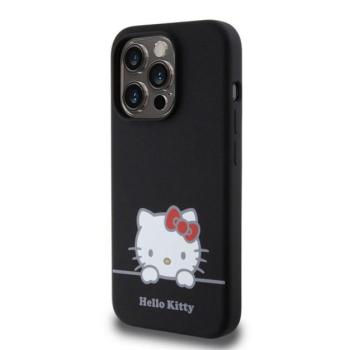 Hello Kitty Liquid Silicone Daydreaming Logo Apple iPhone 15 Pro hátlap tok, fekete kép