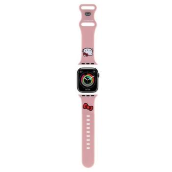 Hello Kitty óraszíj HKAWMSCHBLP Apple Watch 38/40/41mm rózsaszín szíj szilikon Kitty Head kép