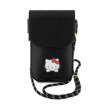 Hello Kitty PU Leather Daydreaming Logo Wallet telefontartó táska, fekete kép