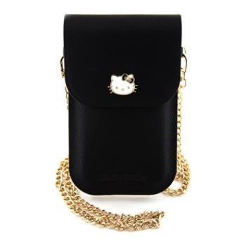 Hello Kitty PU Metal Logo Leather Wallet telefontartó táska, fekete kép