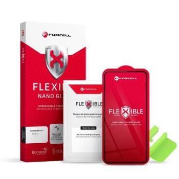 Hibrid üveg Forcell rugalmas 5D teljes képernyős Samsung Galaxy S10 fekete (hot bending) - Działający czytnik kép