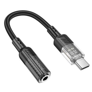 HOCO adapter átlátszó Type-C 3,5 mm-es Spirit LS37 fekete kép